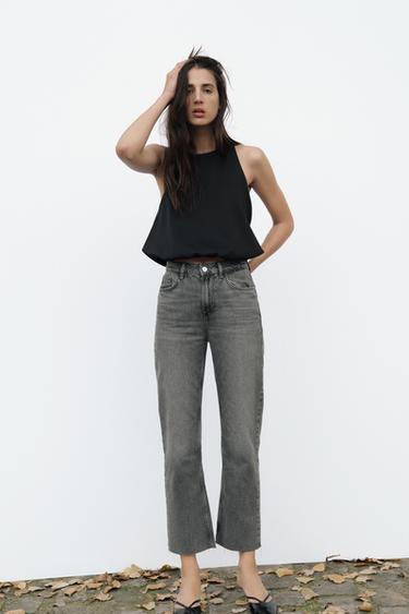 Z1975 HIGH-WAIST STRAIGHT-LEG DENIM JEANS - Grey by Zara - Image 0