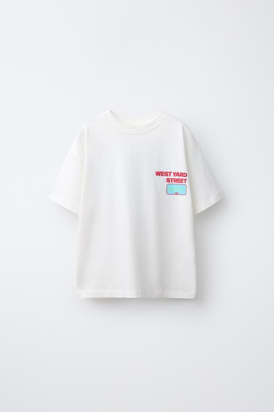 RAISED PRINT T-SHIRT - White by Zara - Image 0