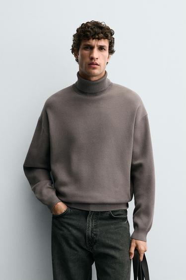 SOFT HIGH NECK SWEATER - Cement by Zara