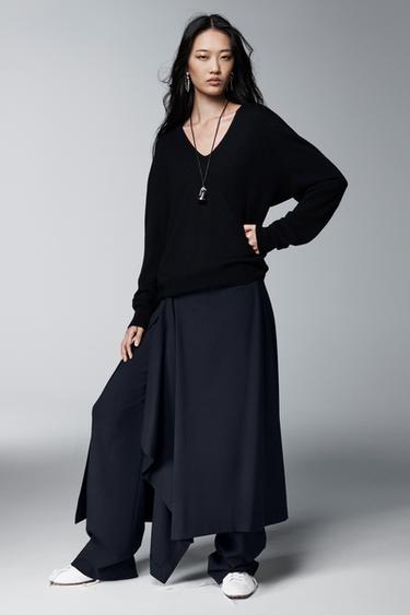 ZW COLLECTION PAREO TROUSERS - Dark navy by Zara