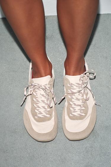 BAREFOOT CONTRAST TRAINERS - Sand Brown by Zara