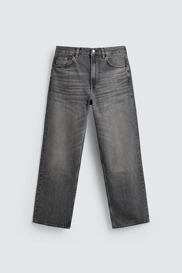 STRAIGHT-LEG JEANS - Grey by Zara