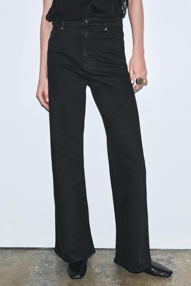 ZW COLLECTION WIDE-LEG HIGH-WAIST JEANS - Black by Zara