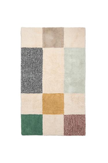 KIDS' PATCHWORK COTTON RUG - Light beige by Zara