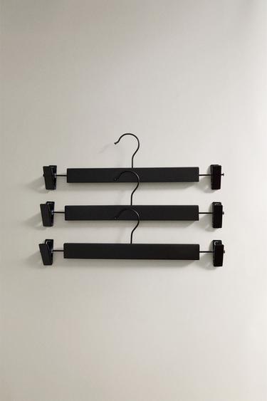 WOODEN SKIRT HANGER (SET OF 3) - Black by Zara - Image 0