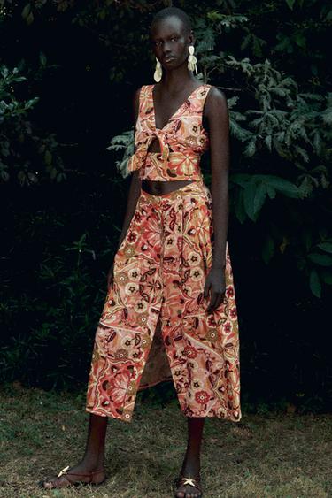 PRINTED RUSTIC MIDI SKIRT - Multicoloured by Zara