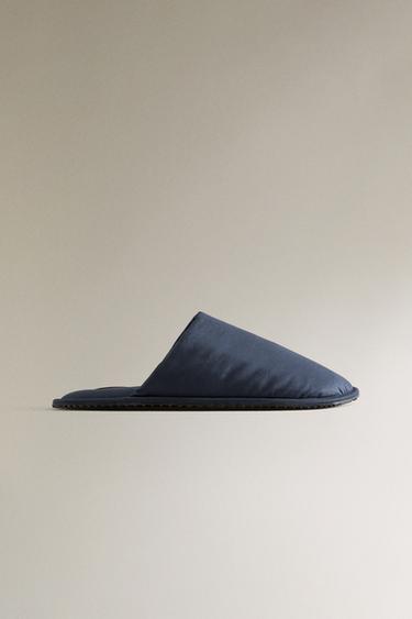 TECHNICAL FABRIC MULE SLIPPERS - Navy Blue by Zara