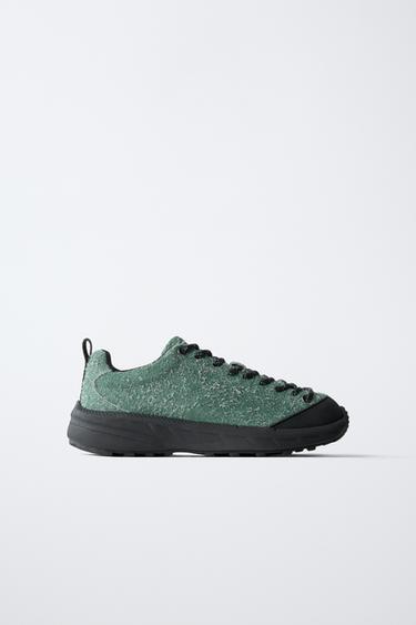 LEATHER TRAINERS - Blue by Zara
