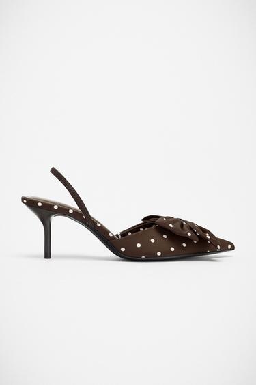 POLKA DOT PRINT HIGH-HEEL SHOES WITH BOW - Multicoloured by Zara