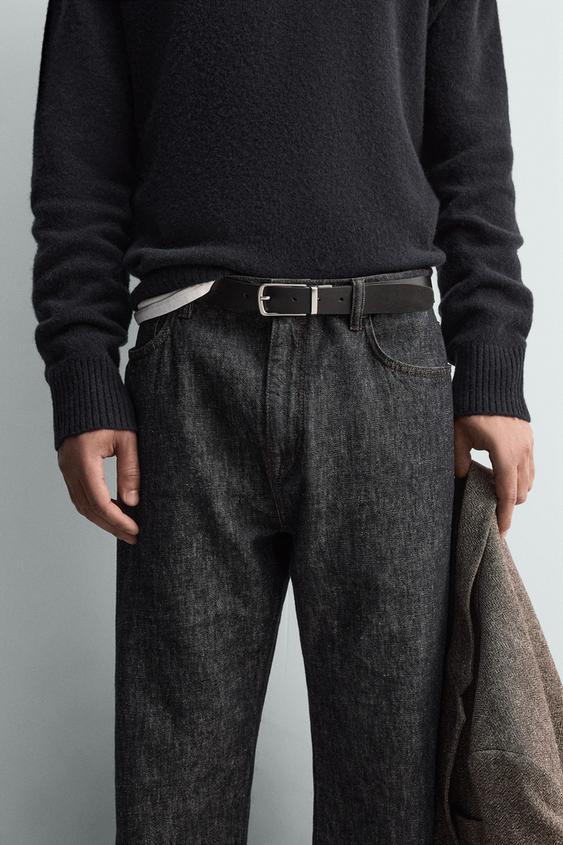 REVERSIBLE LEATHER BELT - Black by Zara - Image 0