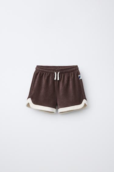 TERRY BERMUDA SHORTS WITH LABEL - Brown by Zara