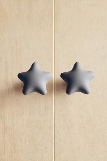 PACK OF KIDS' STAR DOOR KNOBS (PACK OF 2) - Anthracite grey by Zara