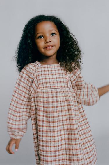 CHECK DRESS - burnt umber by Zara