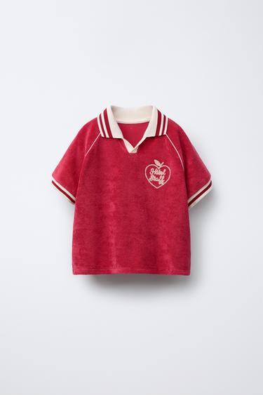 HÔTEL MAGIQUE © X ZARA TERRY TOWELLING POLO SHIRT - Red by Zara - Image 0