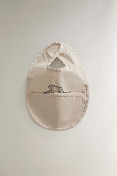 LE PETIT PRINCE CHILDREN'S RESIN-COATED BIB - Cream by Zara - Image 0