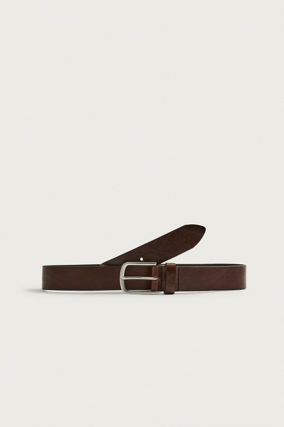 BASIC LEATHER BELT - Brown by Zara - Image 0