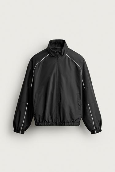 CONTRAST WATER-REPELLENT TECHNICAL JACKET - Black by Zara