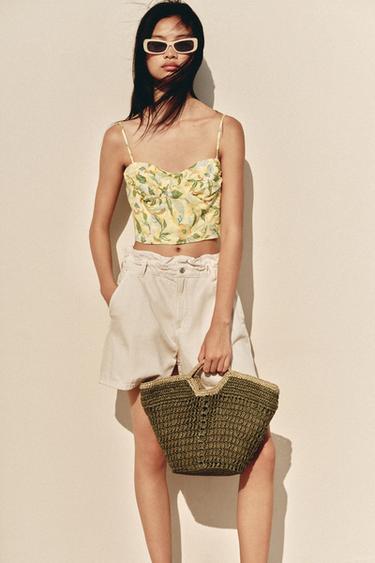 BRAIDED TOTE BAG - Green by Zara