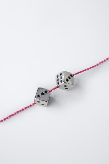 PACK OF TWO DICE AND STAR NECKLACES - Silver by Zara