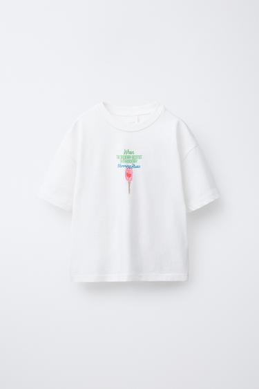 PRINTED T-SHIRT - White by Zara
