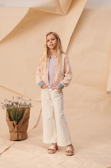 LIMITED EDITION FLARE TROUSERS WITH TOPSTITCHING - Light ecru by Zara