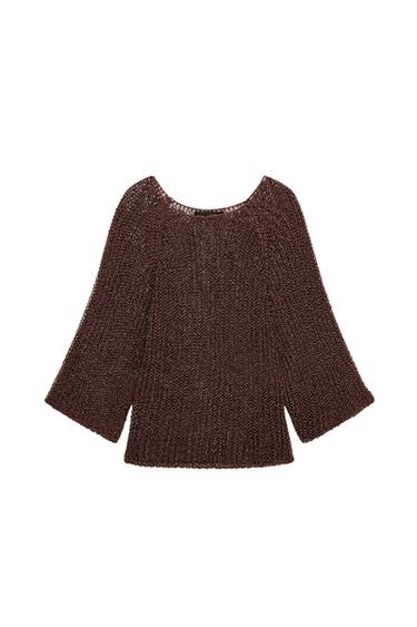 OPEN KNIT JUMPER - Brown by Zara