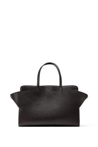 LIMITED EDITION LEATHER CITY BAG - Chocolate by Zara