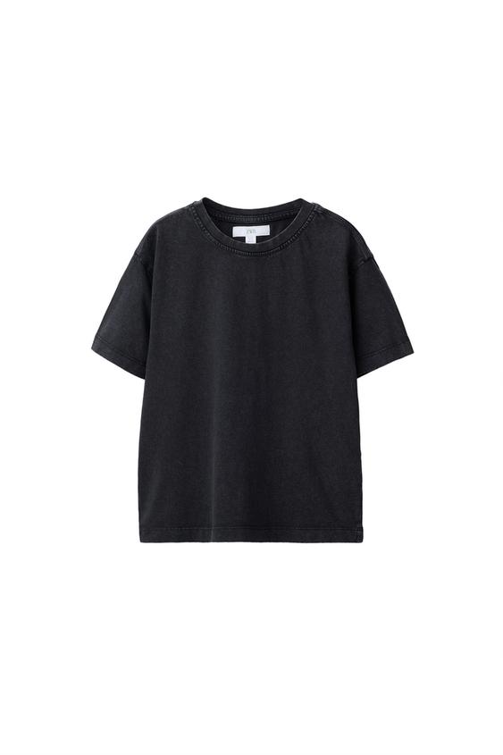 BASIC FADED-EFFECT T-SHIRT - Anthracite grey by Zara - Image 0