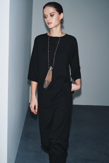 KNIT MIDI SKIRT - Black by Zara