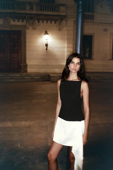 CONTRAST SHORT DRESS - Black by Zara