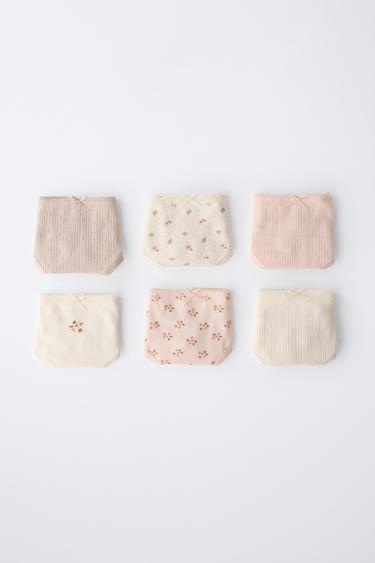 AGES 1 1/2-6/ SIX-PACK OF FLORAL PRINT BRIEFS - Dusty pink by Zara