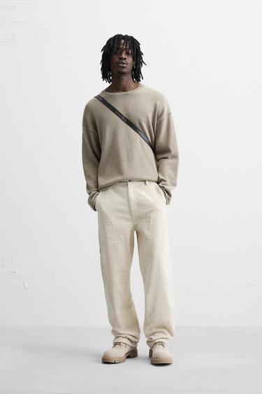 CORDUROY CARPENTER TROUSERS - ECRU by Zara - Image 0