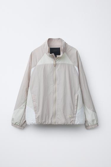 COLOUR BLOCK RAINCOAT WITH EMBROIDERED LOGO - Beige by Zara