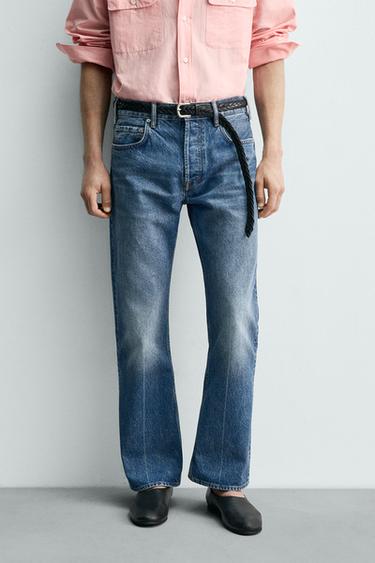 STRAIGHT-LEG BOOTCUT JEANS AARON LEVINE X ZARA - Mid-blue by Zara