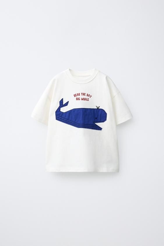 WHALE PATCH T-SHIRT - White by Zara - Image 0