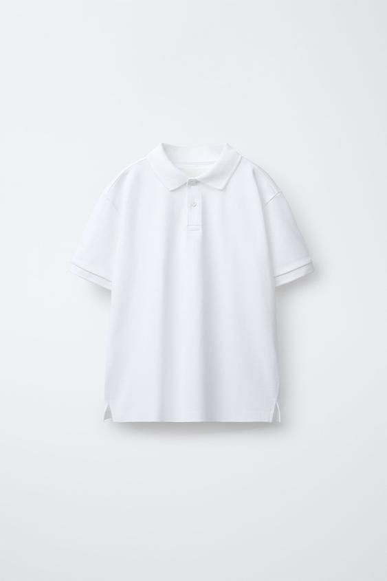 BASIC PIQUÉ POLO SHIRT - White by Zara - Image 0