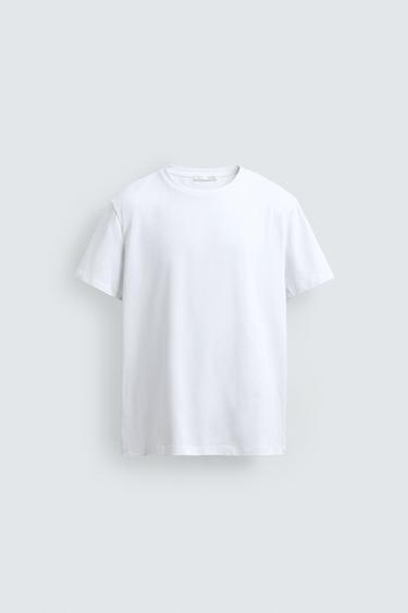 BASIC SLIM FIT T-SHIRT /01 - White by Zara