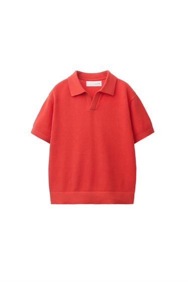 KNIT PIQUÉ POLO SHIRT - Red / Coral by Zara
