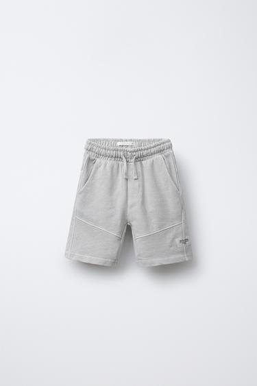 GARMENT-DYED STRAIGHT BERMUDA SHORTS - Light grey by Zara