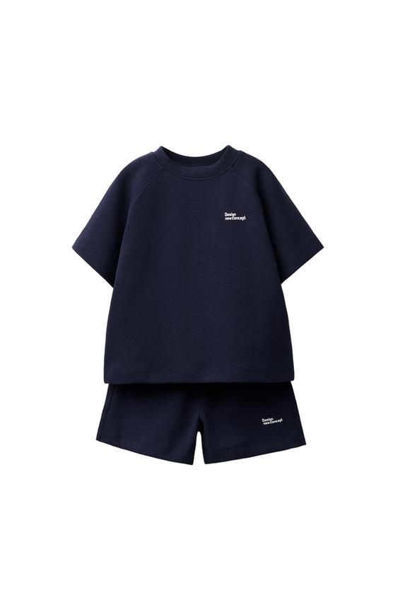 INTERLOCK T-SHIRT AND BERMUDA SHORTS JOGGING SET - Navy blue by Zara - Image 0