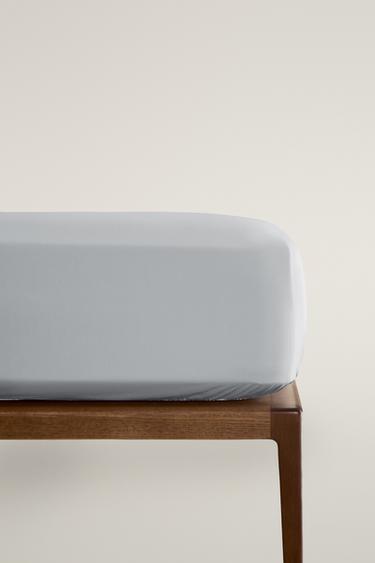 PERCALE FITTED SHEET (300 THREAD COUNT) | 30 CM HIGH - Blue by Zara