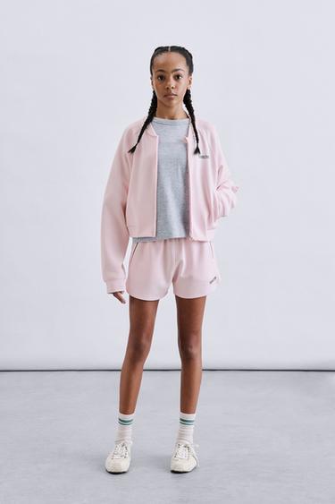 ZIP-UP SWEATSHIRT WITH MODAL - Pastel pink by Zara