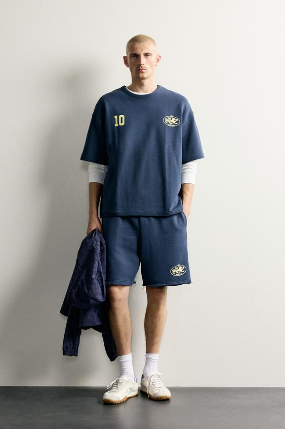 RELAXED FIT PRINTED SWEATSHIRT - Blue by Zara - Image 0