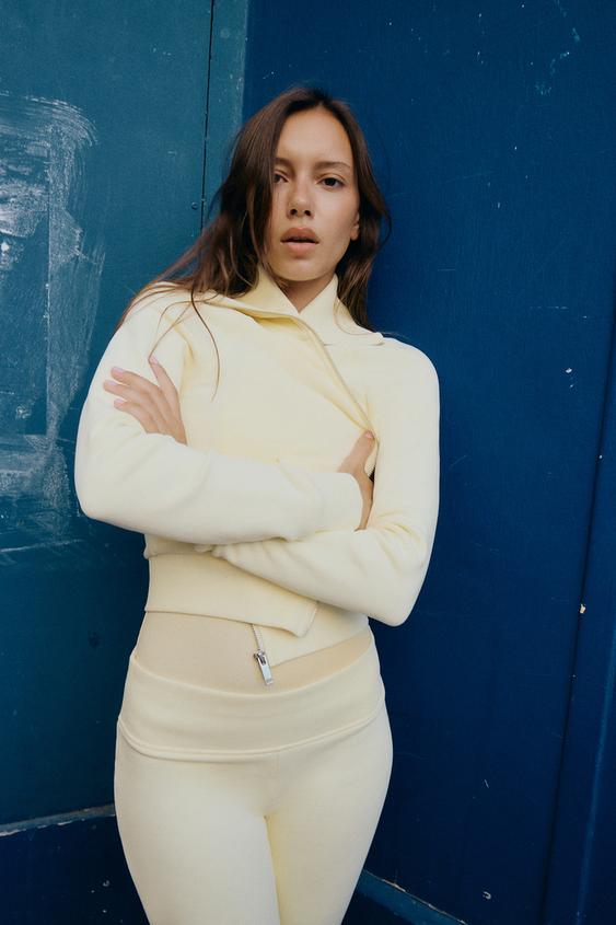 SWEATSHIRT FLARE TROUSERS - Yellow by Zara - Image 0