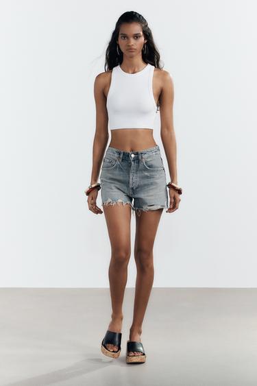 RIBBED STRAPPY TOP - White by Zara