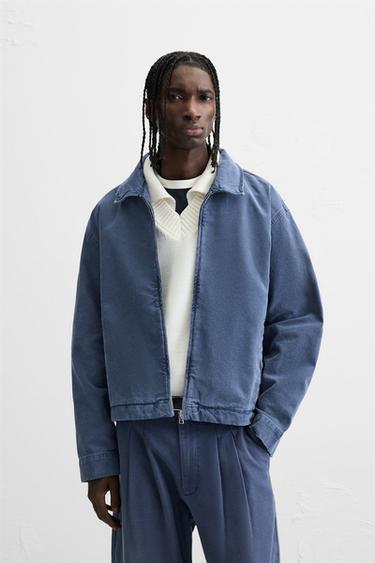 WASHED CANVAS JACKET - Blue by Zara
