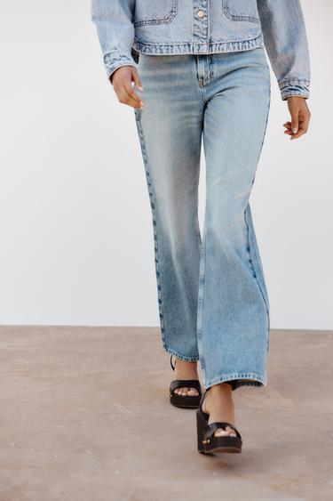 Z1975 HIGH-WAIST BOOT-CUT JEANS - Mid-blue by Zara