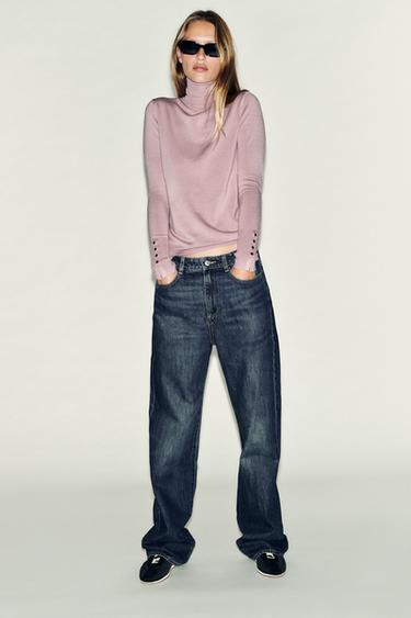 BASIC PLAIN KNIT JUMPER - Dusty pink by Zara