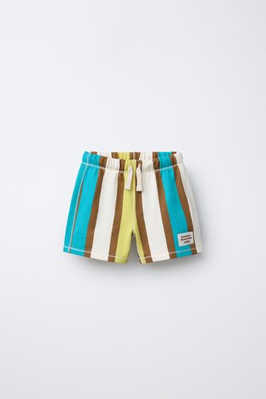 STRIPED BERMUDA SHORTS WITH LABEL - Multicoloured by Zara
