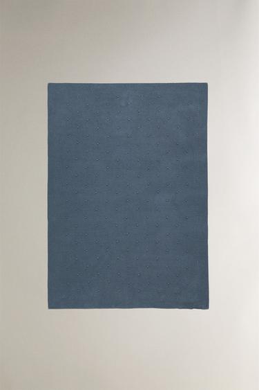 CHILDREN’S KNIT BLANKET - Blue by Zara